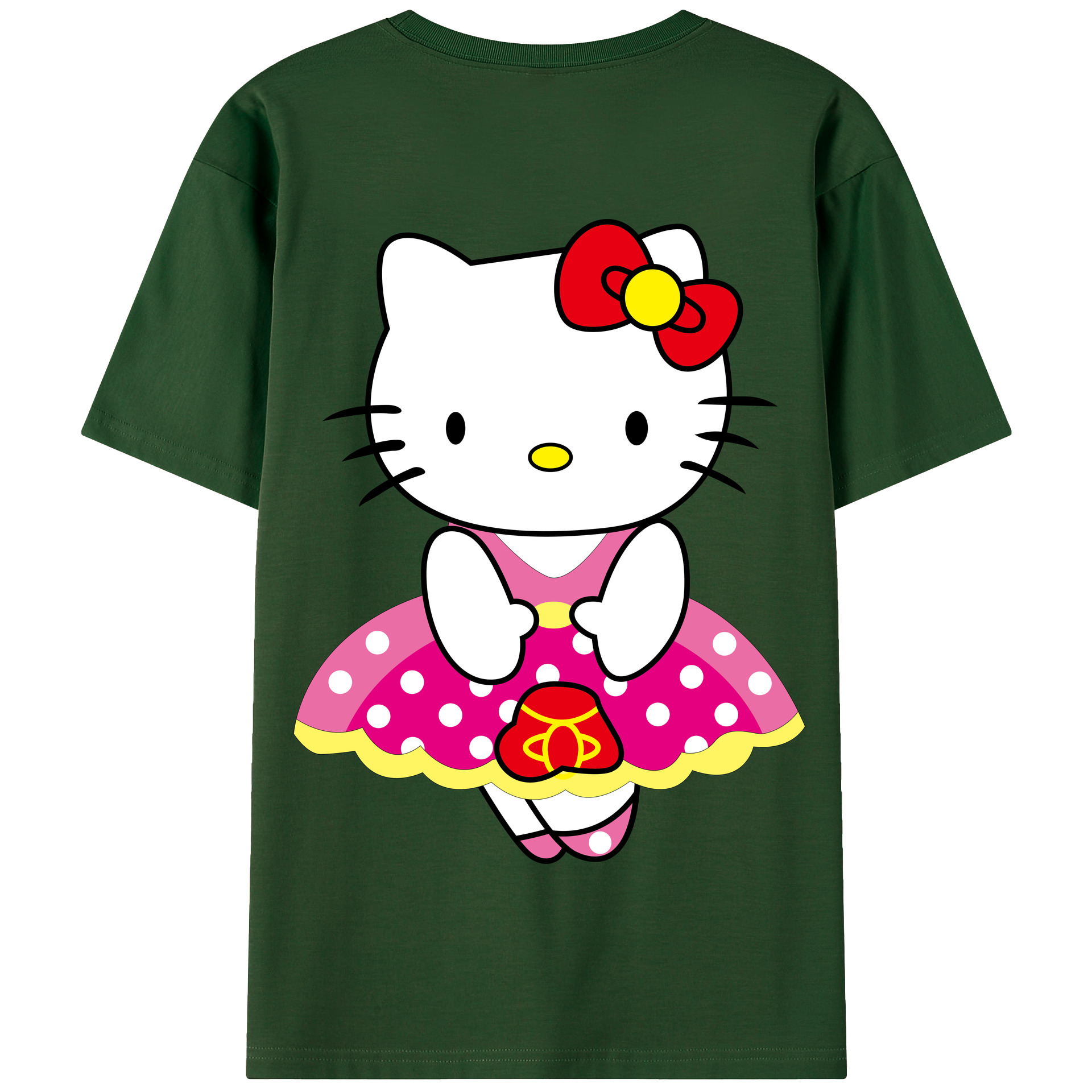（画像用） Hello Kitty ハローキティ 綿100％半袖Tシャツ（背面プリント）